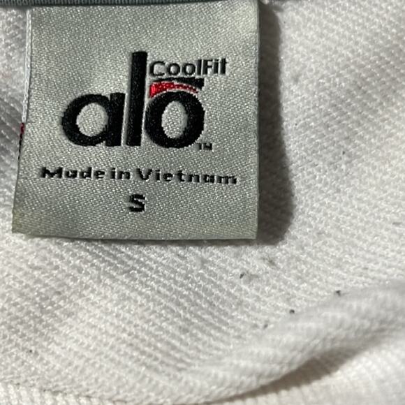 ALO yoga Club Sport Contour White Running Track Jacket Size S - Picture 12 of 12